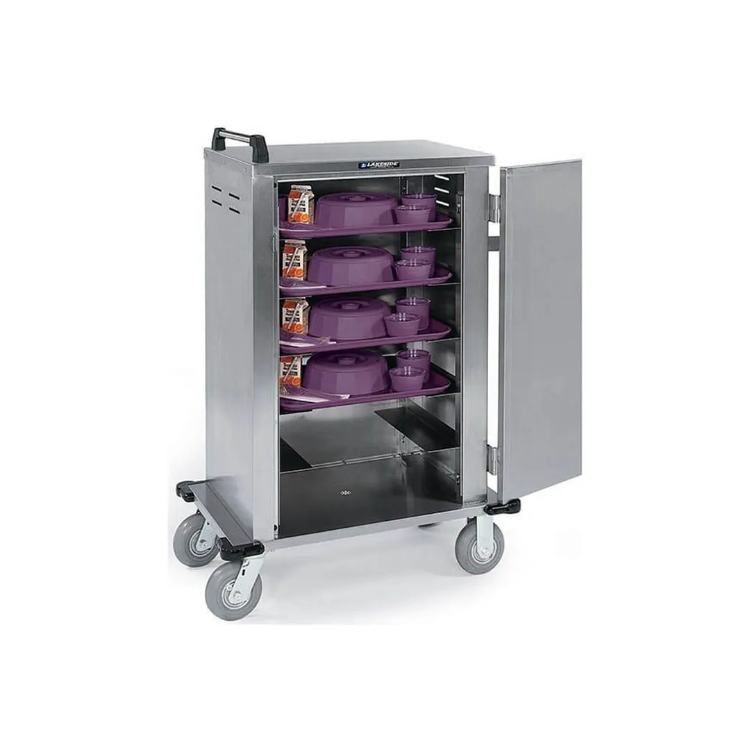 Lakeside 5500 Stainless Steel 6 Tray Enclosed Meal Delivery Cart w/ 1 Door, 1 Compartment