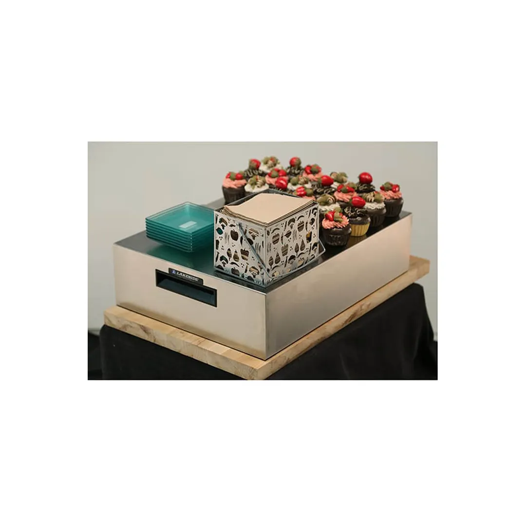 Lakeside 556 Board Riser, 24½" L, 18‑Gauge Stainless Steel, Silver, Lift Handle, Bus‑Tub Waste, USA Made
