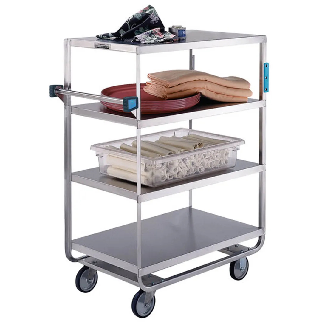 Lakeside 560 Stainless Steel 4-Shelf Utility Cart w/ All Edges Down