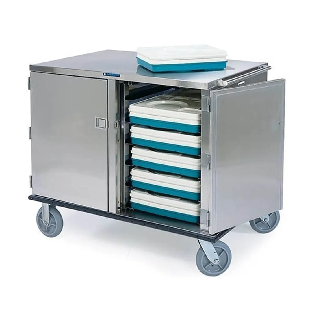 Lakeside 5628 Low Profile 28 Tray Elite Series Enclosed Meal Delivery Cart w/ 2 Compartments