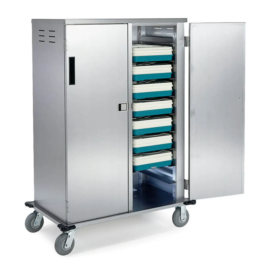 Lakeside 5720 Stainless Steel 20 Tray Elite Series Enclosed Meal Delivery Cart w/ 2 Doors
