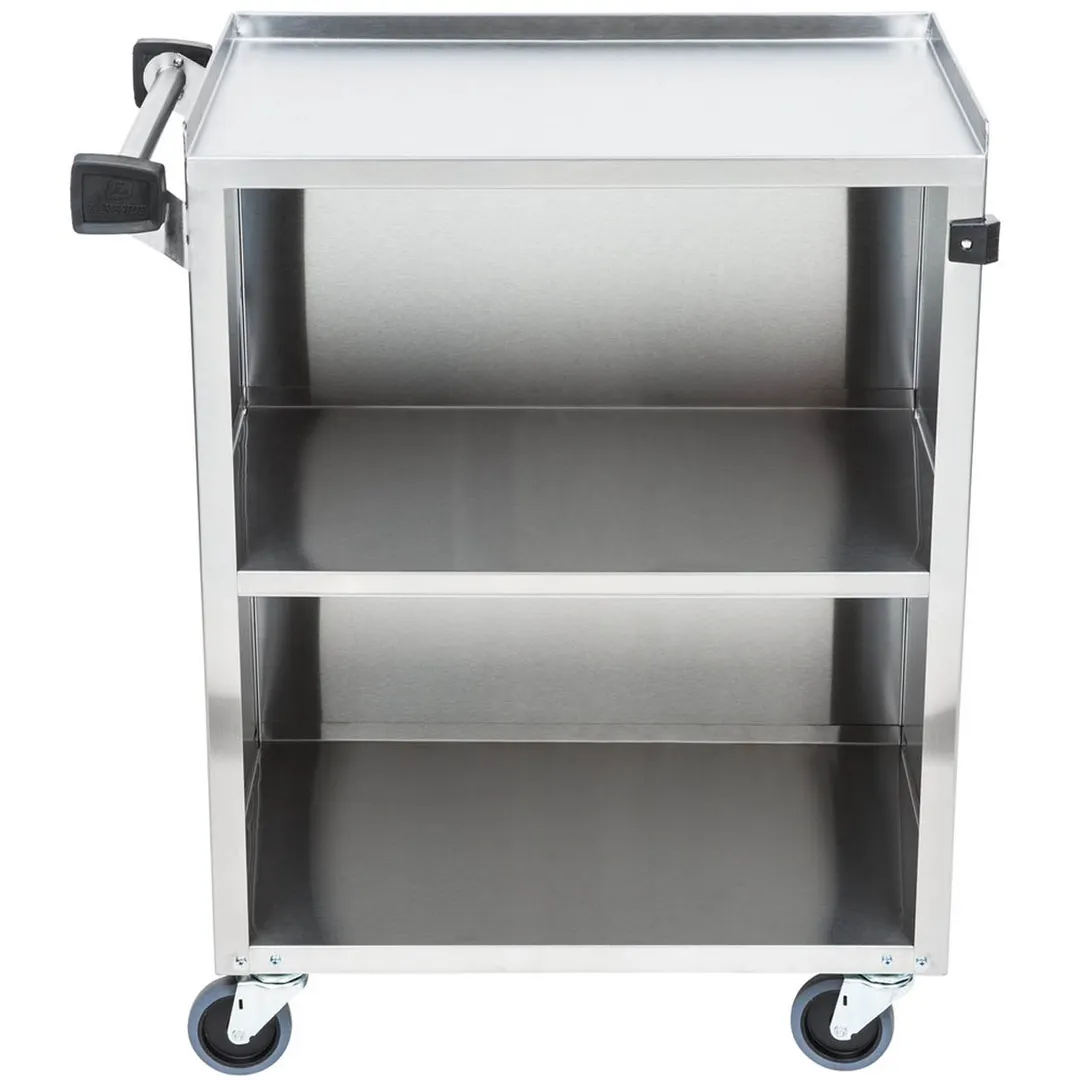 Lakeside 610 27" Stainless Steel 3 Shelf Bussing Cart w/ Enclosed Back & Sides