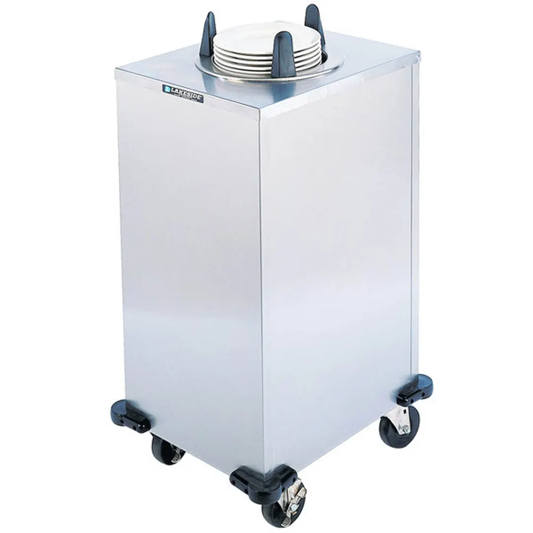 Lakeside 6110 Stainless Enclosed Heated One Stack Plate Dispenser for 9 1/4" to 10 1/8" Plates