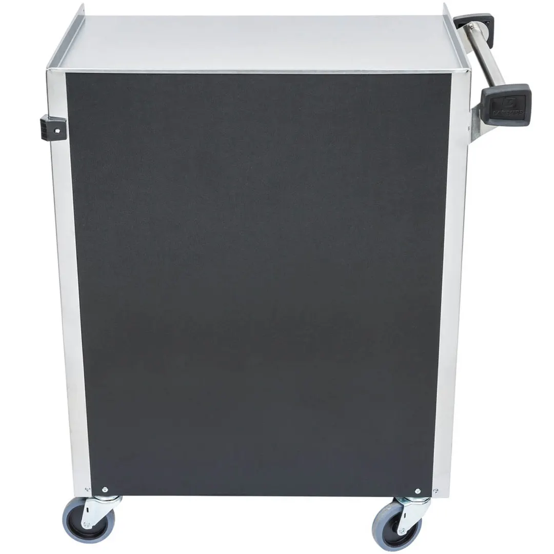 Lakeside 615 27" Stainless Steel 4 Shelf Bussing Cart w/ Enclosed Back & Sides