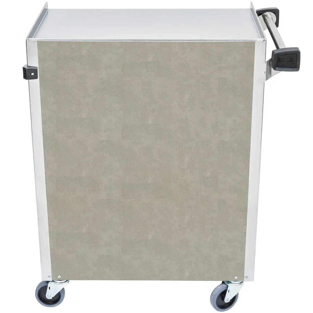 Lakeside 615 27" Stainless Steel 4 Shelf Bussing Cart w/ Enclosed Back & Sides