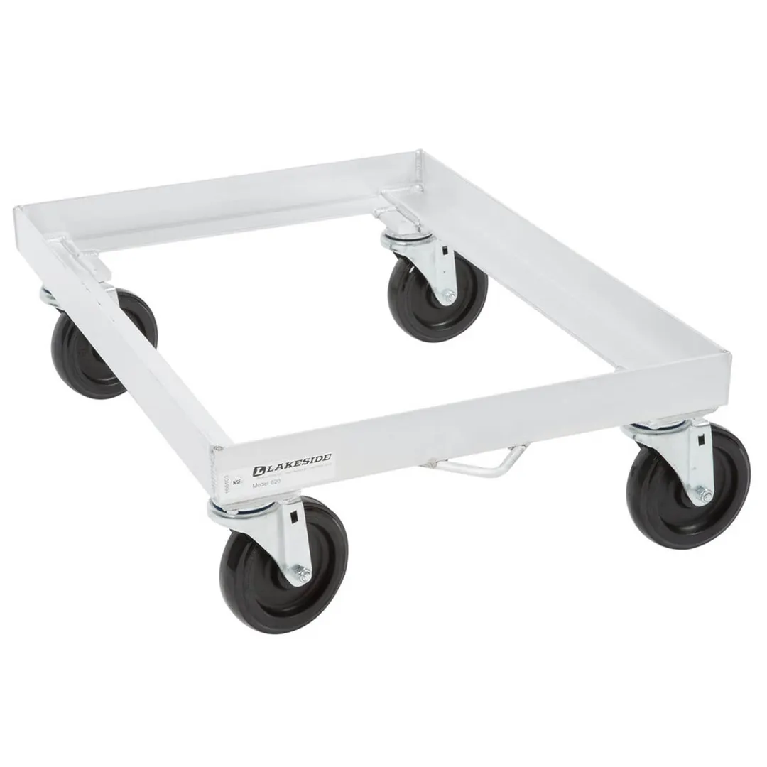 Lakeside 620 Aluminum Sheet Pan Dolly, Single Stack, 500 lb, 5" Swivel Casters, NSF
