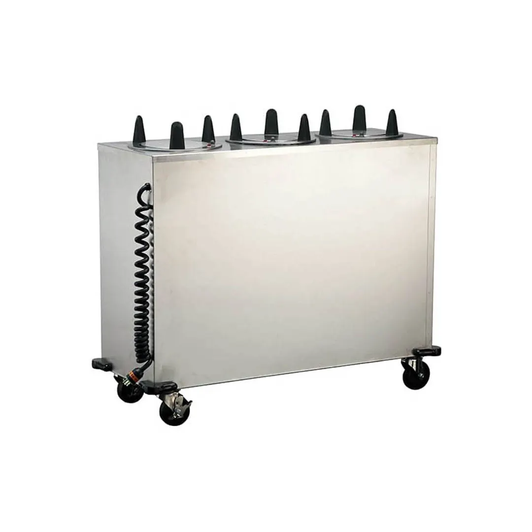 Lakeside 6310 Mobile Enclosed 3-Stack Dish Dispenser w/ 10-1/8" Dia. Dish Size, Heated