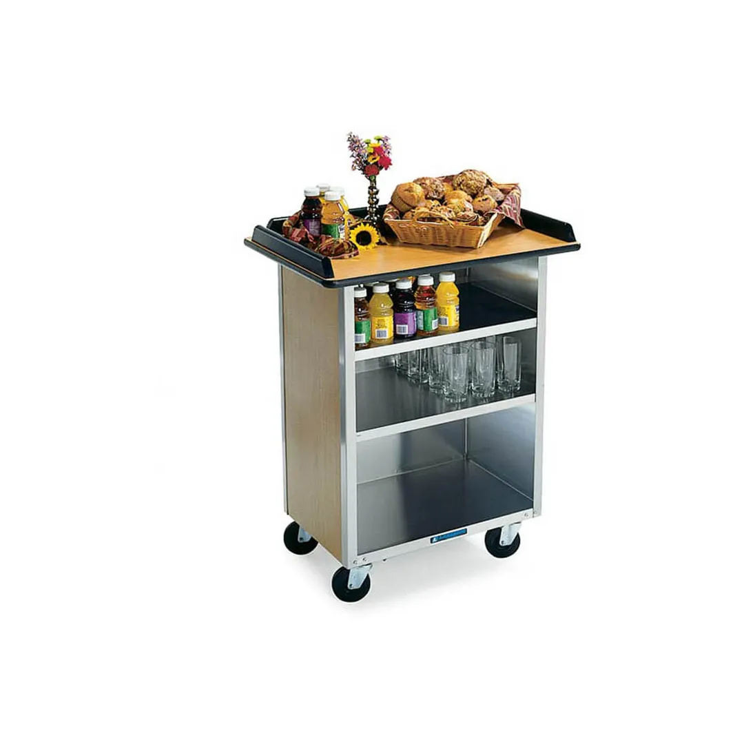 Lakeside 636 Beverage Service Cart w/ Stainless Steel Base & Interior, Laminated Top