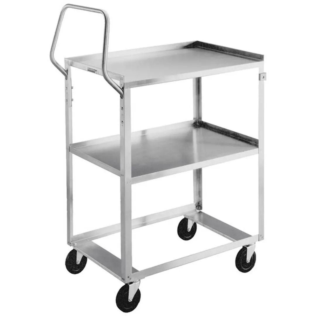 Lakeside 6600 28" 2 Shelves Stainless Steel Ergo-One® Light Duty Utility Cart