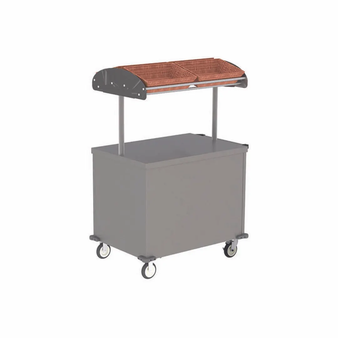 Lakeside 662 Stainless Steel Vending Kiosk w/ Overhead Shelf with (4) Plastic Bins
