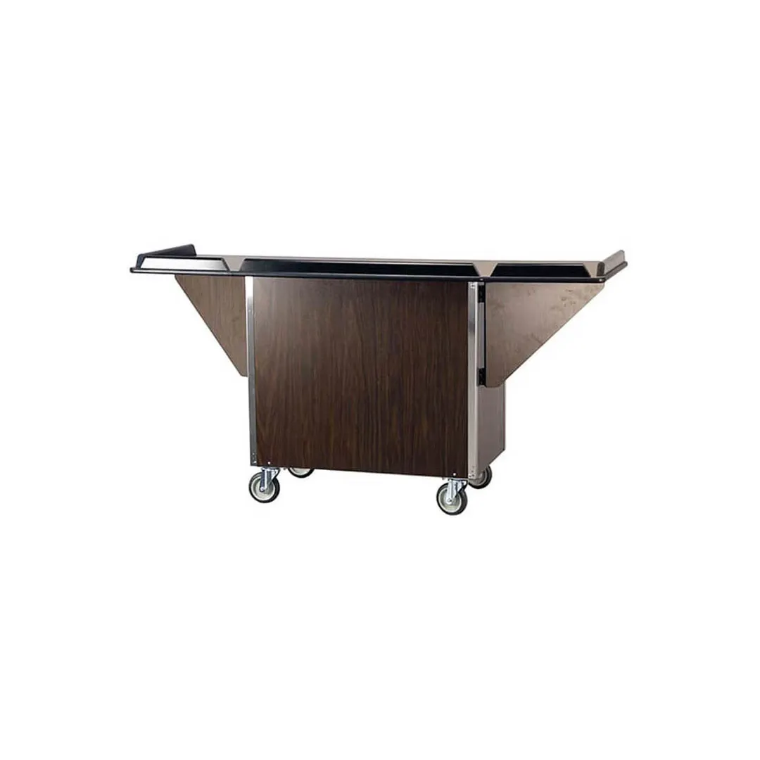 Lakeside 675 Stainless Steel Drop-Leaf Beverage Service Cart w/ 3 Shelves - 24" x 44 5/16" x 38 5/16"