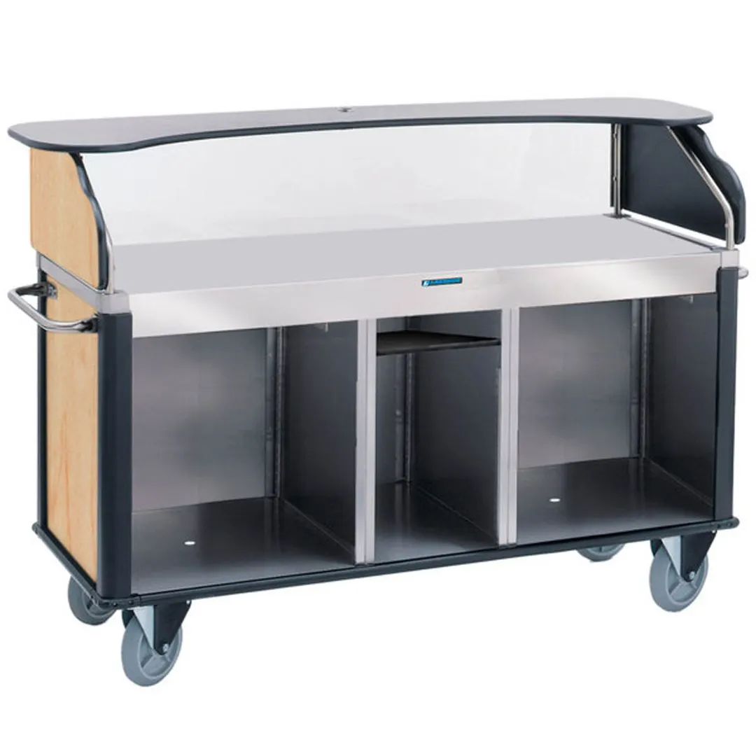 Lakeside 682-10 Stainless Steel Serv'n Express Mobile Vending Kiosk w/ 3 Compartments