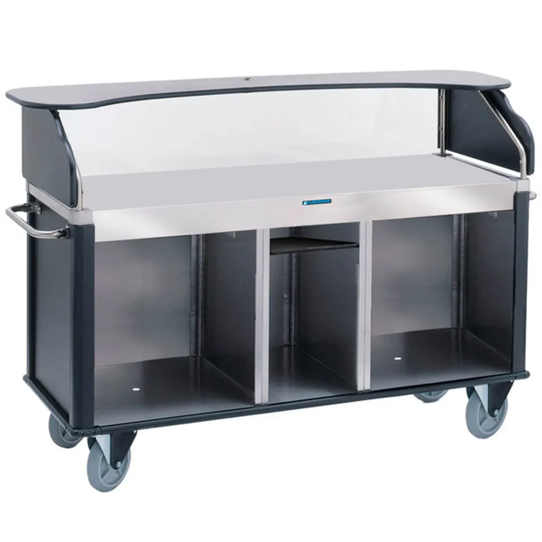 Lakeside 682-10 Stainless Steel Serv'n Express Mobile Vending Kiosk w/ 3 Compartments