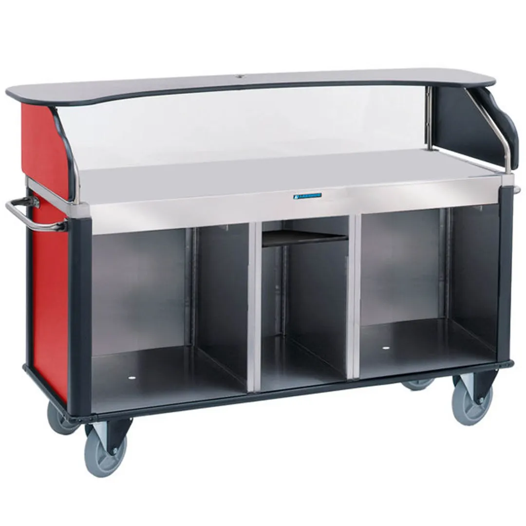 Lakeside 682-10 Stainless Steel Serv'n Express Mobile Vending Kiosk w/ 3 Compartments