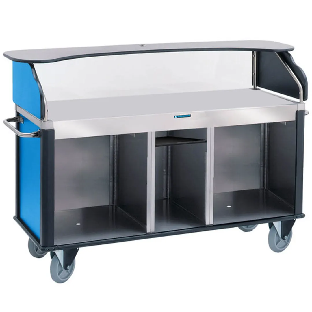Lakeside 682-10 Stainless Steel Serv'n Express Mobile Vending Kiosk w/ 3 Compartments