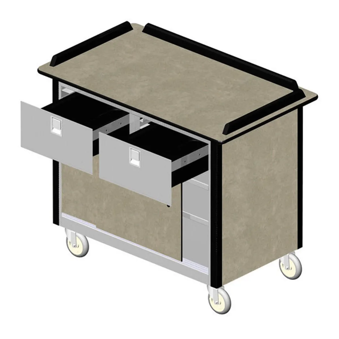 Lakeside 690-40 Food Cart w/ Drawers, Expanded Stainless Steel Storage Compartment
