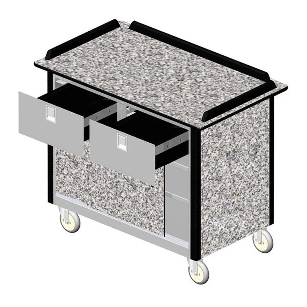 Lakeside 690-40 Food Cart w/ Drawers, Expanded Stainless Steel Storage Compartment