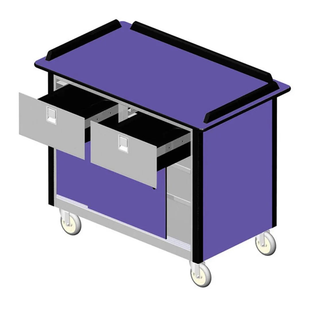 Lakeside 690-40 Food Cart w/ Drawers, Expanded Stainless Steel Storage Compartment