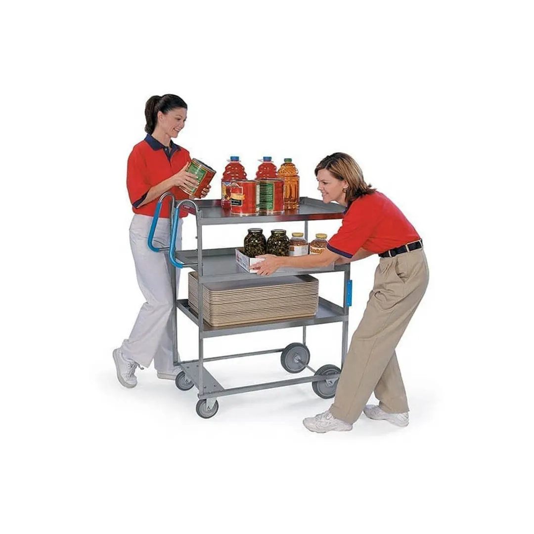 Lakeside 7015 35" 3 Shelves Stainless Steel Ergo-One Heavy Duty Utility Cart
