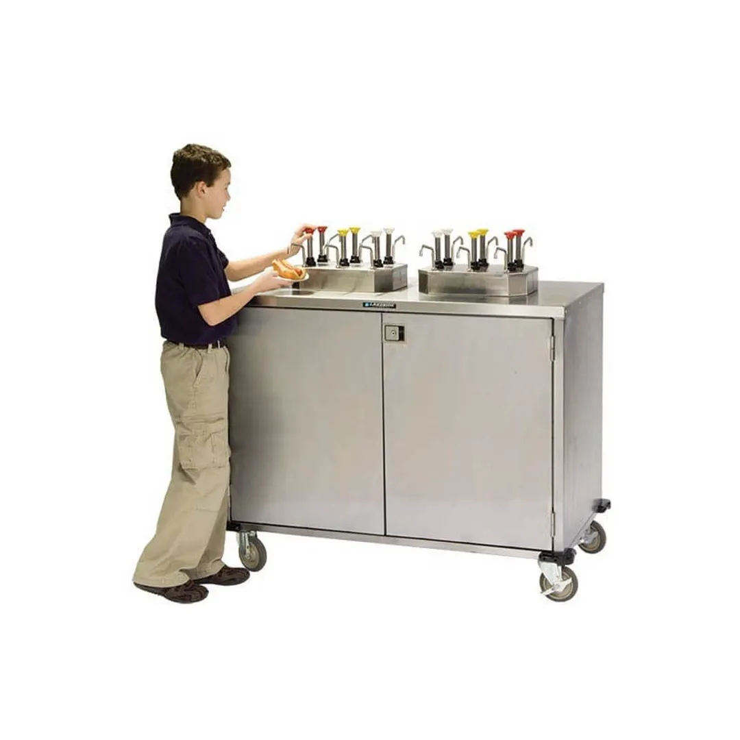 Lakeside 70270 EZ Serve Mobile Condiment Cart w/ 12 Tower Pumps, 3 Product Dispensers