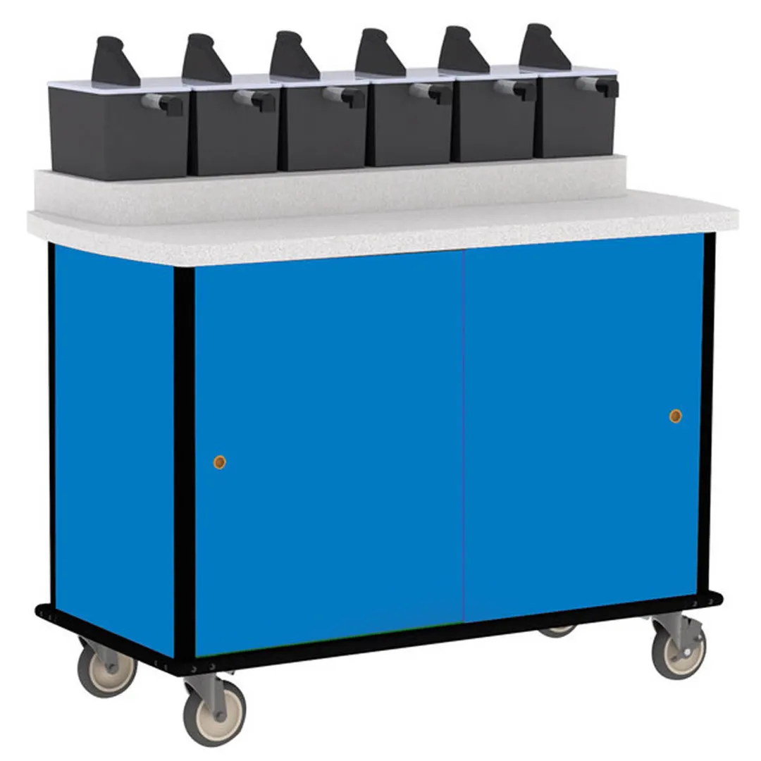 Lakeside 70420 Condi-Express Mobile Condiment Cart w/ 6 Pump Dispensers, 31" Counter Height