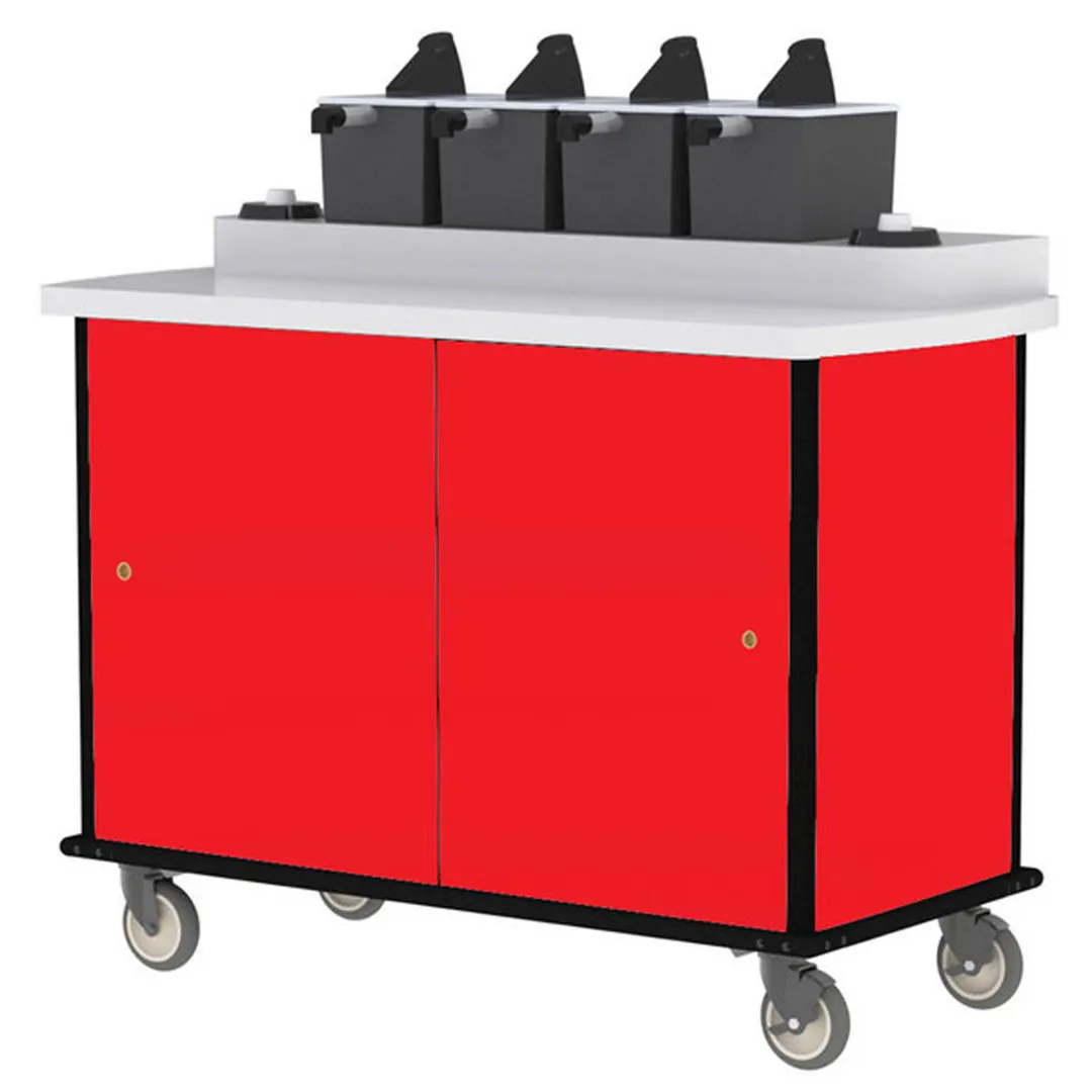 Lakeside 70510 Condi-Express Mobile Condiment Cart w/ 4 Pumps, 2 Cup Dispensers