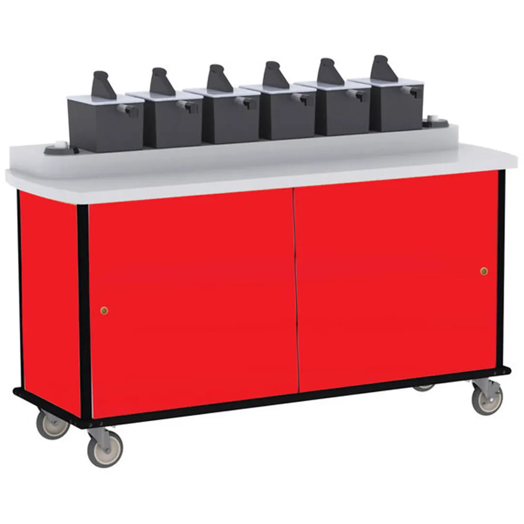 Lakeside 70530 Condi-Express Mobile Condiment Cart w/ 6 Pumps, 2 Cup Dispensers