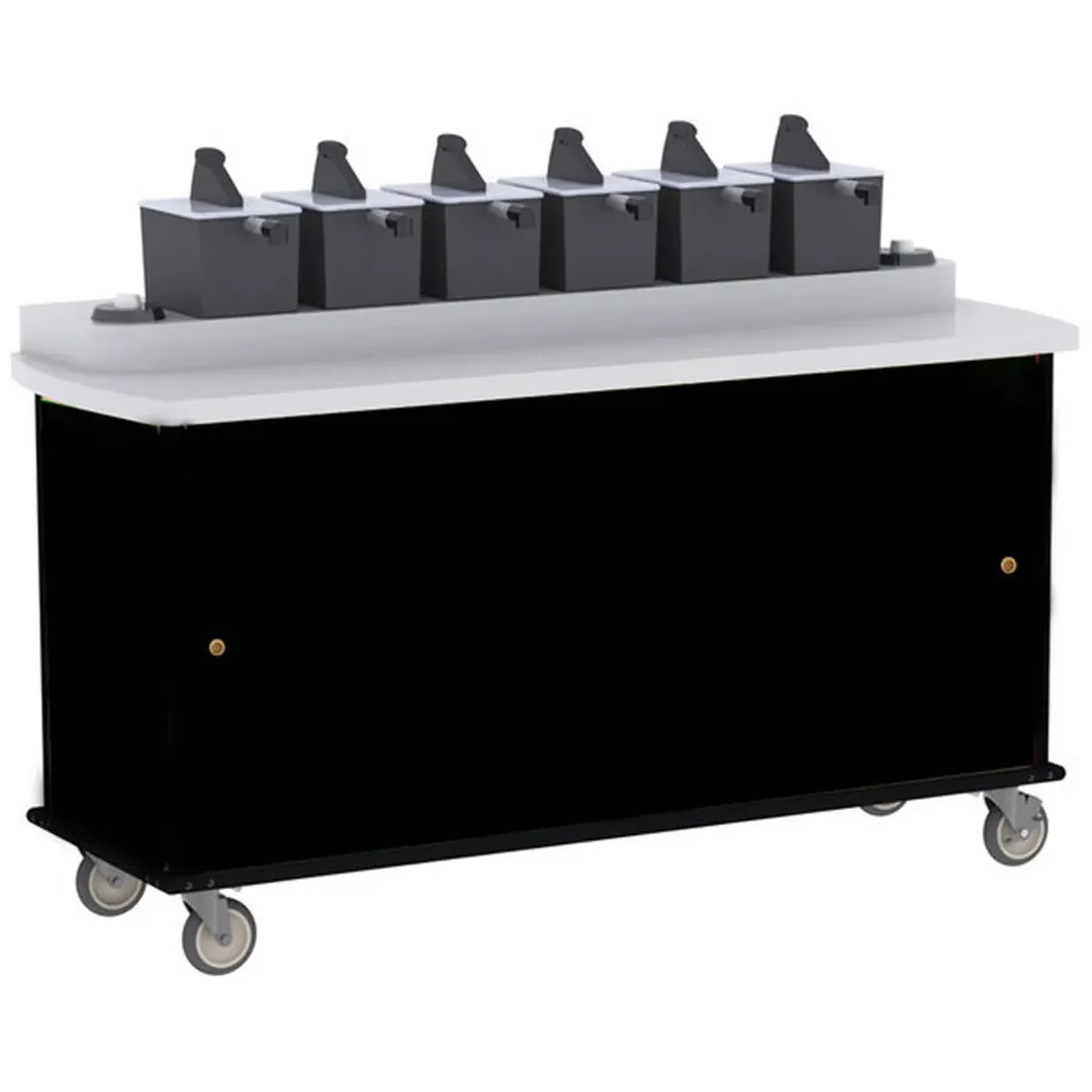 Lakeside 70530 Condi-Express Mobile Condiment Cart w/ 6 Pumps, 2 Cup Dispensers