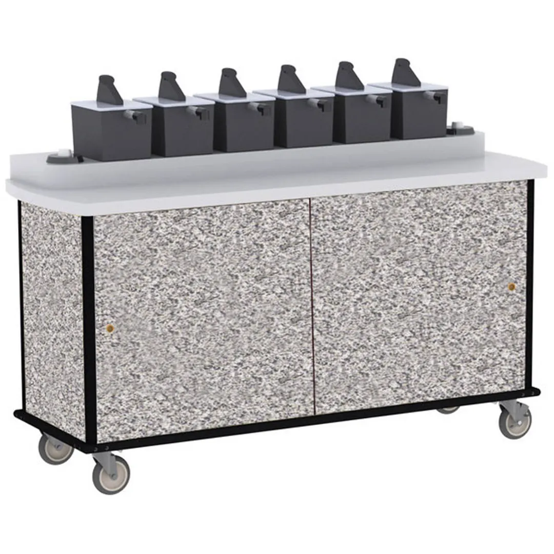 Lakeside 70530 Condi-Express Mobile Condiment Cart w/ 6 Pumps, 2 Cup Dispensers