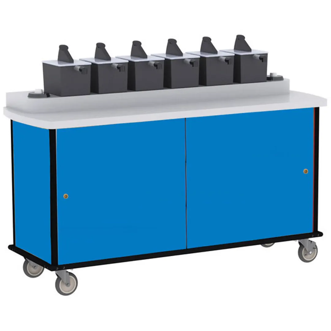Lakeside 70530 Condi-Express Mobile Condiment Cart w/ 6 Pumps, 2 Cup Dispensers