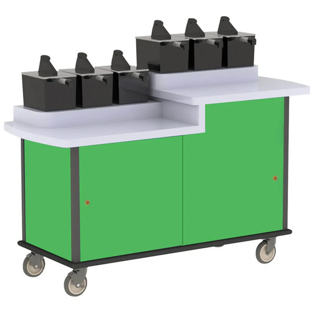Lakeside 70550 Condi-Express Mobile Condiment Cart w/ 6 Pumps, 36-1/2" & 31" Dual Counter Height
