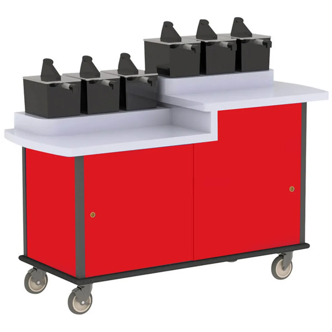 Lakeside 70550 Condi-Express Mobile Condiment Cart w/ 6 Pumps, 36-1/2" & 31" Dual Counter Height