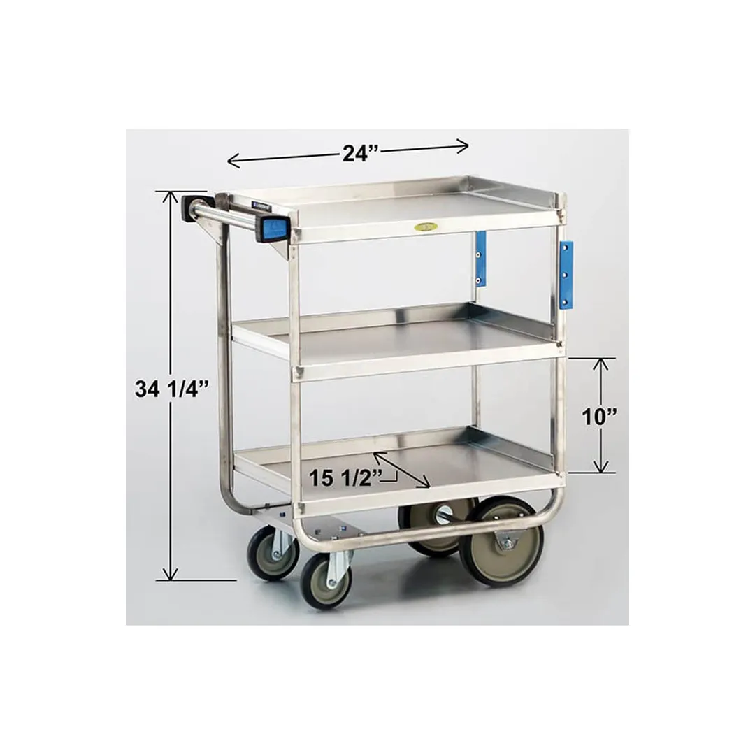 Lakeside 711 Stainless Steel 3 Shelf Utility Utility Cart - 700 lb. Capacity