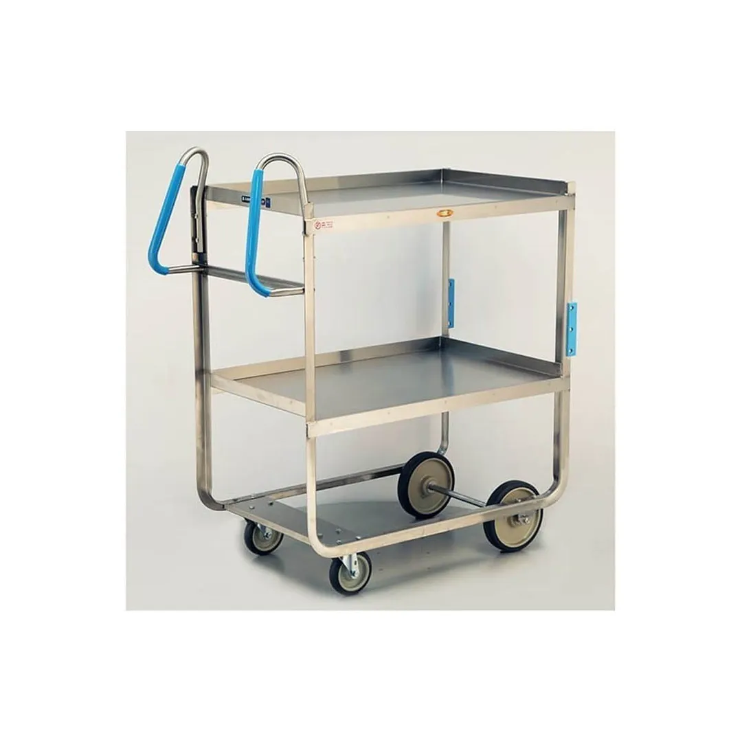 Lakeside 7120 41" Stainless Steel 2-Shelf Ergo-One® Utility Cart w/ Shelf Size 21" x 33"