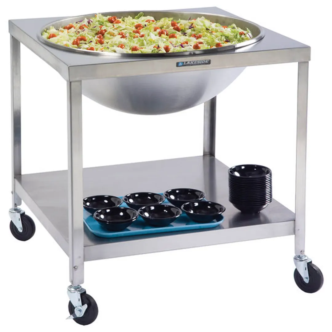 Lakeside 713 Stainless Steel Mobile Mixing Bowl Stand, 80 Qt. Bowl-33-1/4"D x 33-1/4"W x 33"H