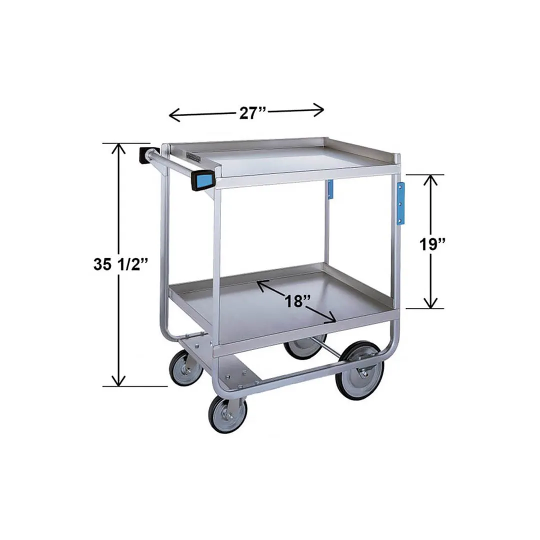 Lakeside 721 Stainless Steel 2 Shelf Utility Cart w/ Shelf Size 27" x 18" - 700 lb. Capacity