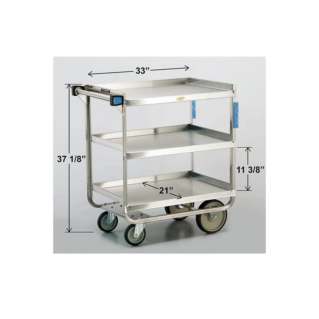 Lakeside 722 Stainless Steel 3 Shelf Utility Cart w/ Shelf Size 27" x 18" - 700 lb. Capacity