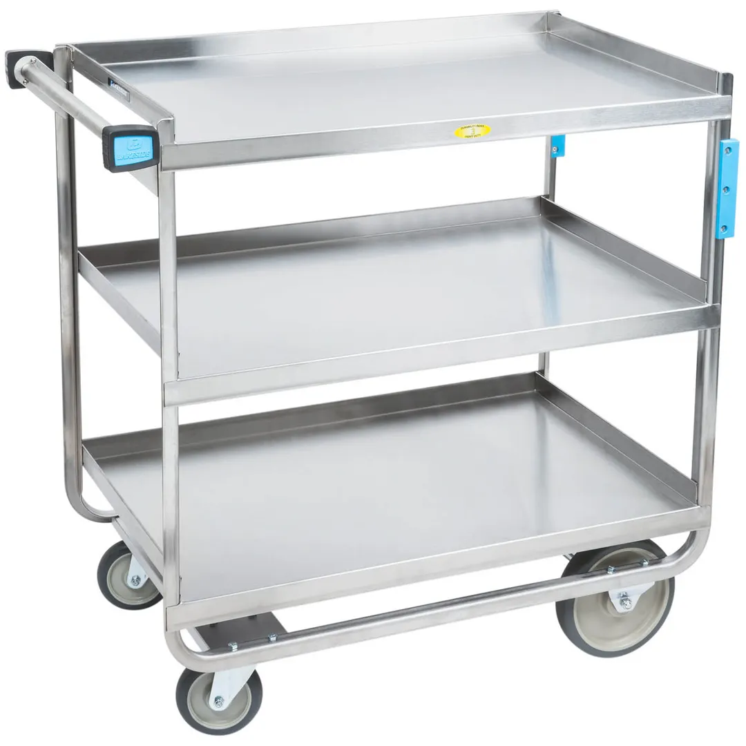 Lakeside 744 Stainless Steel 3 Shelf Utility Cart w/ Shelf Size 33" x 21" - 700 lb. Capacity
