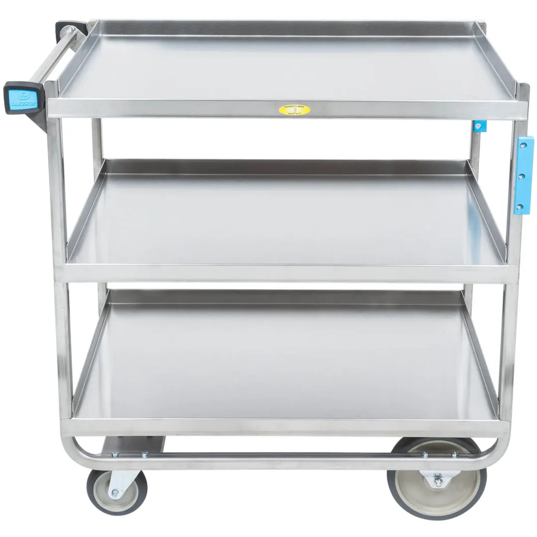 Lakeside 744 Stainless Steel 3 Shelf Utility Cart w/ Shelf Size 33" x 21" - 700 lb. Capacity