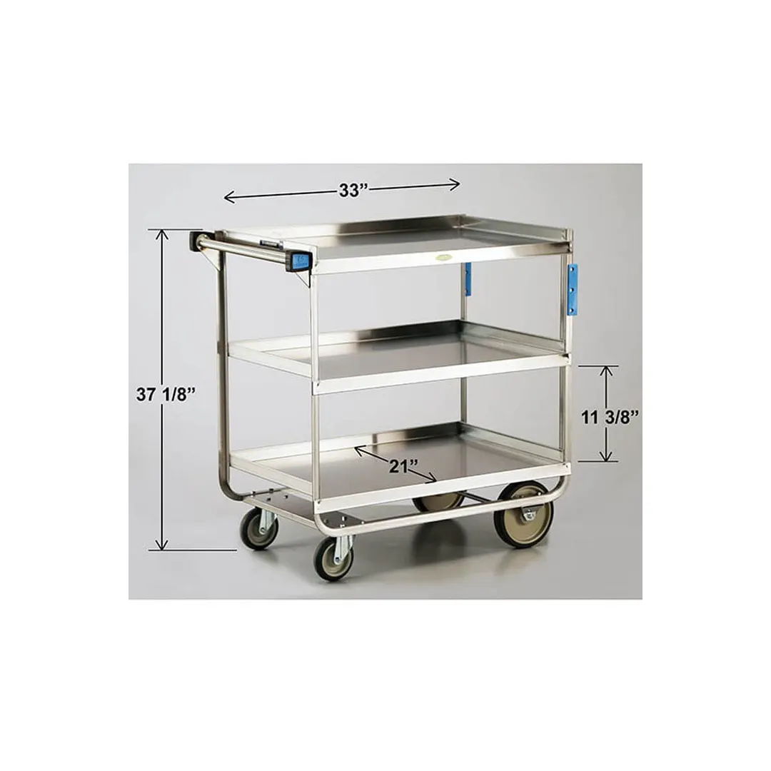 Lakeside 744 Stainless Steel 3 Shelf Utility Cart w/ Shelf Size 33" x 21" - 700 lb. Capacity
