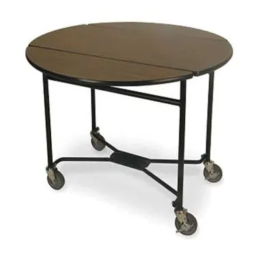 Lakeside 74415 Space-Saver Series Room Service Table, Round, 40"Dia. X 30"H, Black Frame