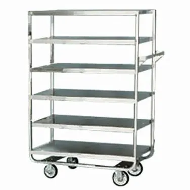 Lakeside 748 Stainless Steel 6-Shelf Utility Cart w/ 3 Edges Down and 1 Down