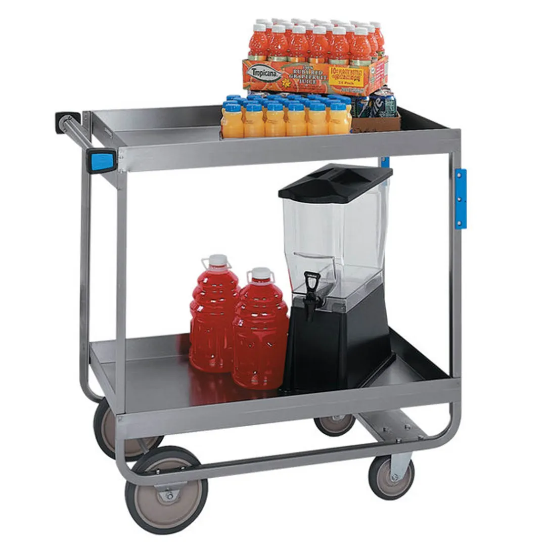 Lakeside 757 Heavy Duty Deep 2-Shelf Utility Cart w/ Shelf Size 21" x 49" - 54" x 22 1/4" x 37 1/4"