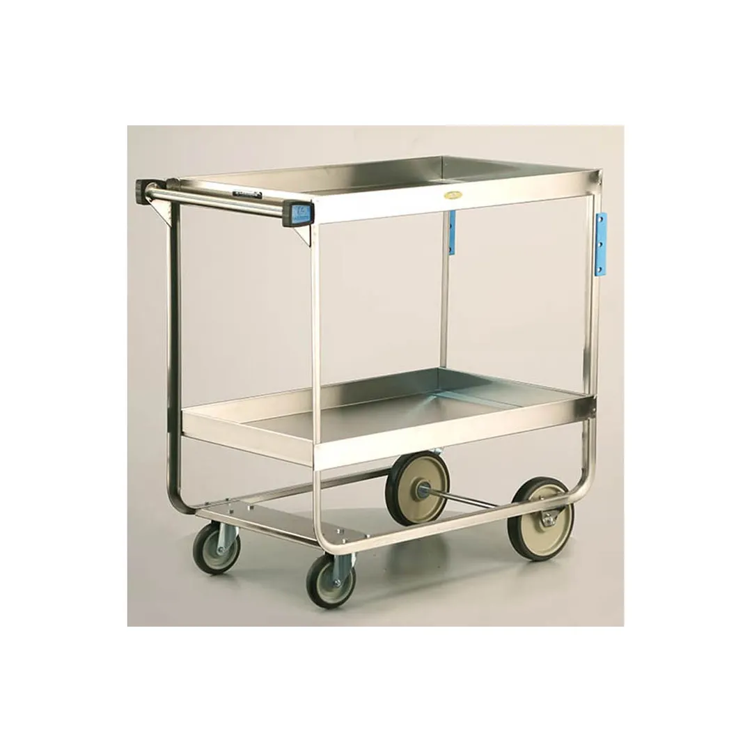 Lakeside 757 Heavy Duty Deep 2-Shelf Utility Cart w/ Shelf Size 21" x 49" - 54" x 22 1/4" x 37 1/4"