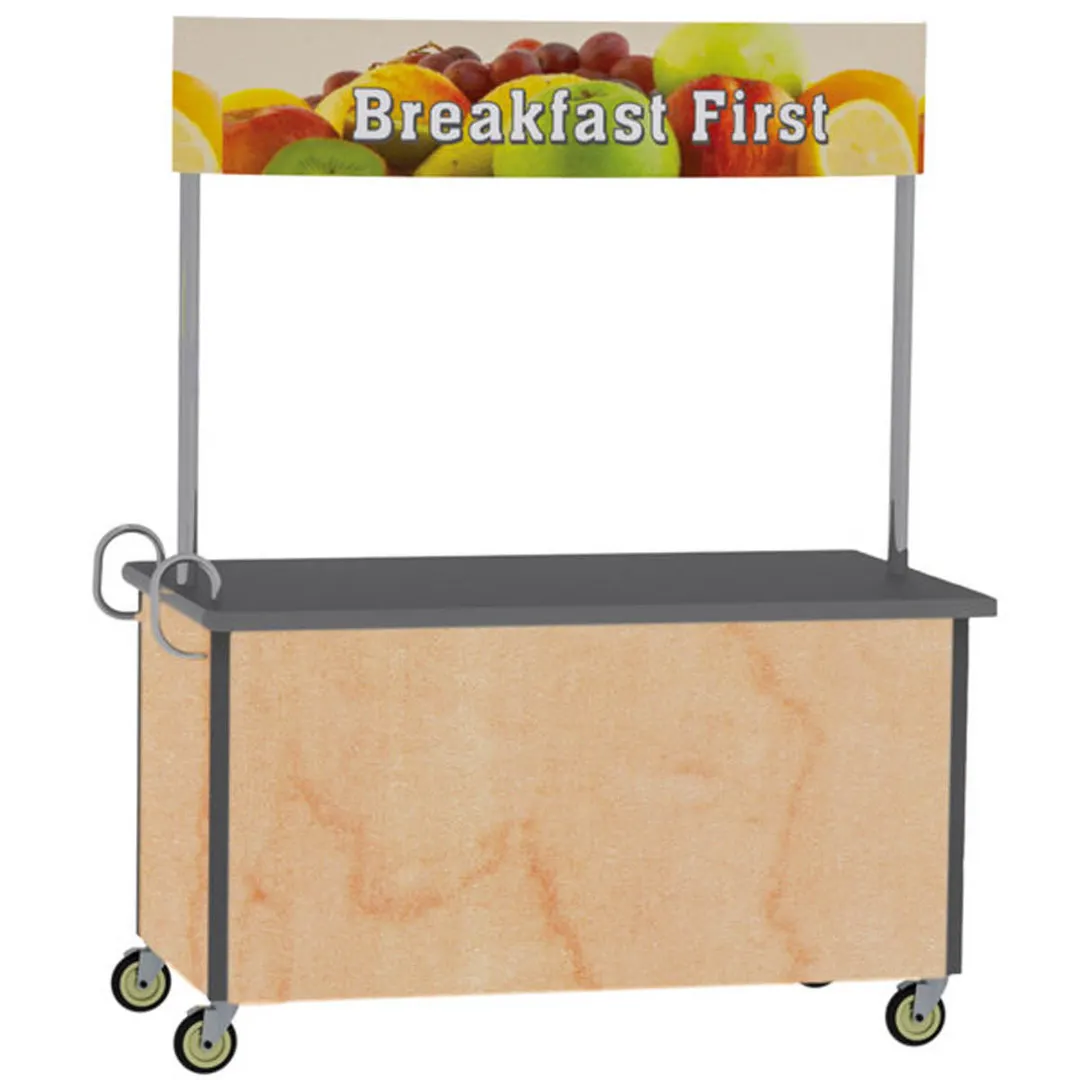 Lakeside 764 Stainless Steel Vending Kiosk / Breakfast / Snack Cart w/ Black Laminate Flat Top