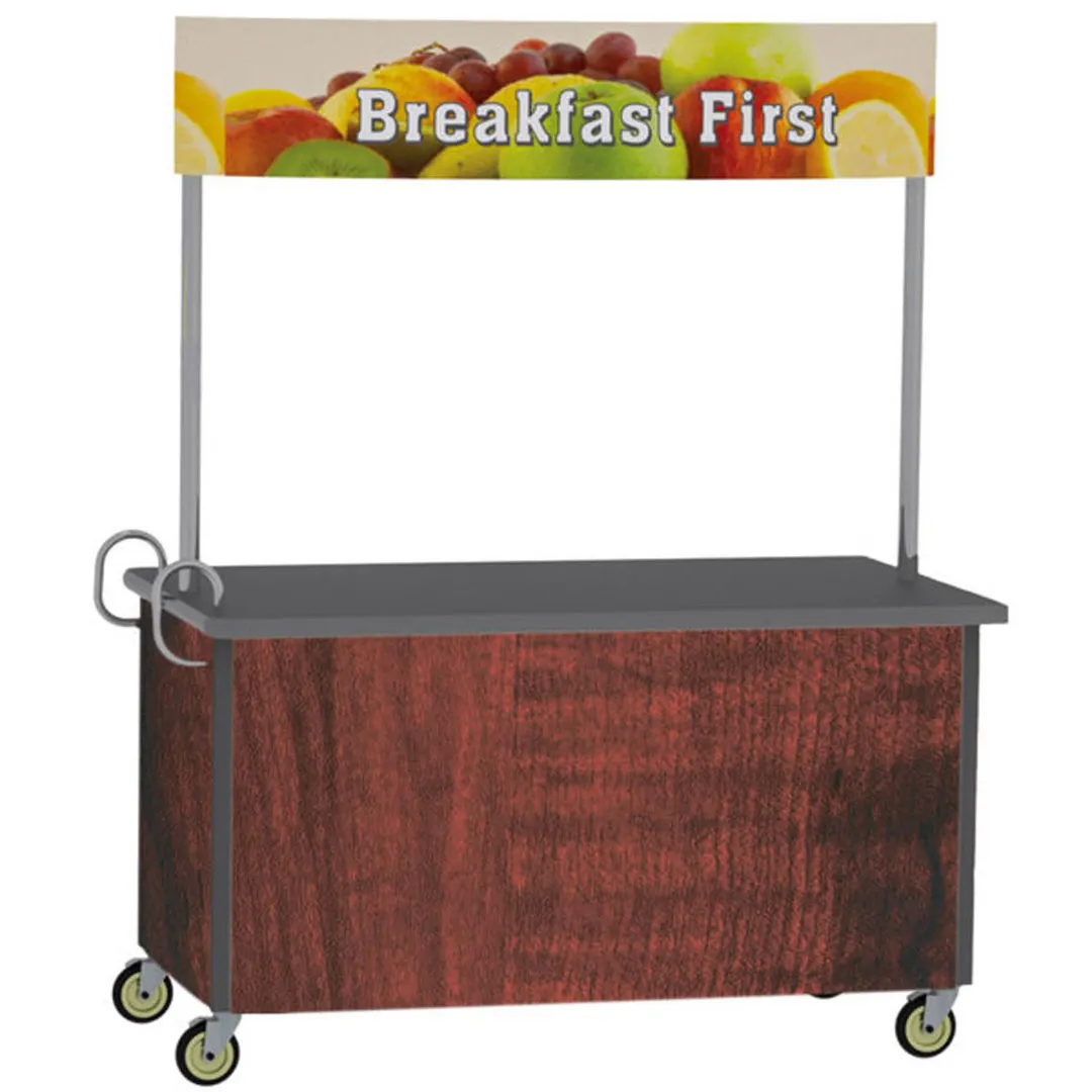 Lakeside 764 Stainless Steel Vending Kiosk / Breakfast / Snack Cart w/ Black Laminate Flat Top
