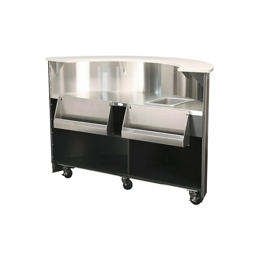 Lakeside 76814 40 lb. Ice Bin (2) 7-Bottle Speed Rail-90" Portable Bar