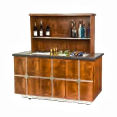 Lakeside 79857 60" Bristol Portable Back Bar with Black Laminate Lower Interior