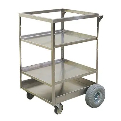 Lakeside 811 Stainless Steel All-Terrain Meal Delivery Cart w/ 3 Shelves
