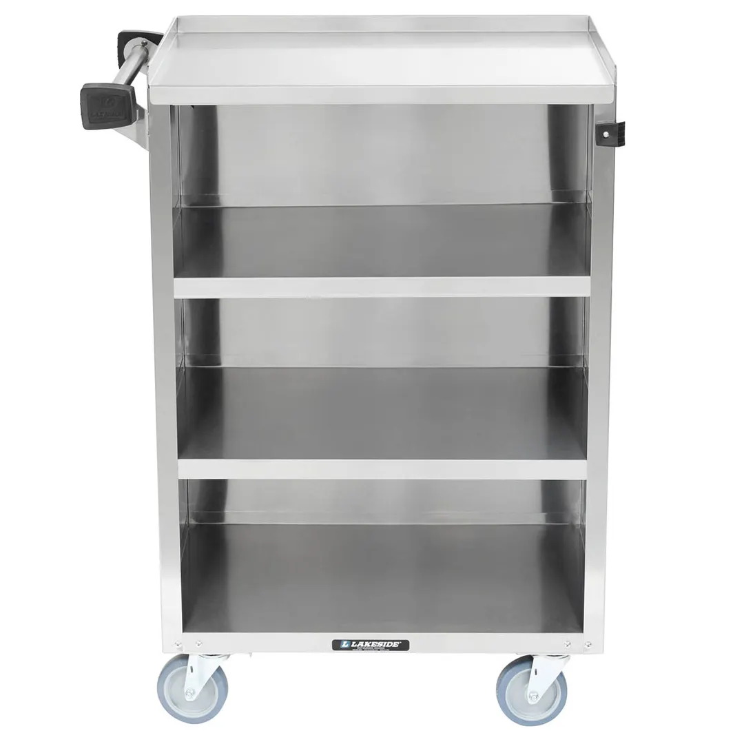 Lakeside 815 28" Metal Bus Utility Transport Cart w/ (4) Shelf, Stainless Steel 